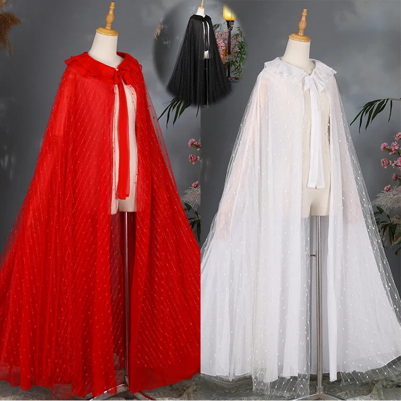 

Anime Tian Guan Ci Fu Dance Cosplay Costume White Red Black Uniform Dresses
