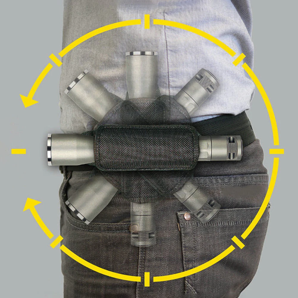 

Rotating Flashlight Nylon Waist Bag Duty Belt Pouch Camping Supplies Outdoor Gear Accessories