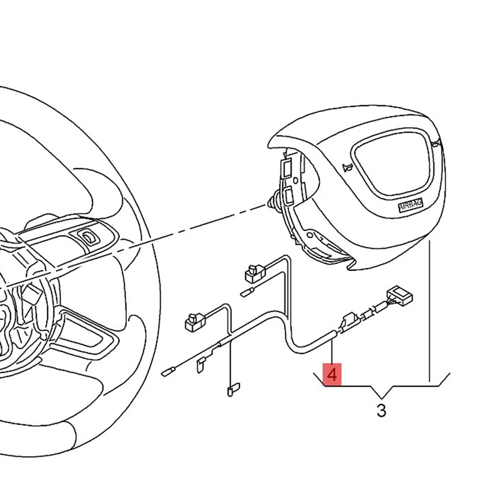 Genuine Steering Wheel Wiring Harness 4G0971589A For Audi A6/Avant C7 2011-2018
