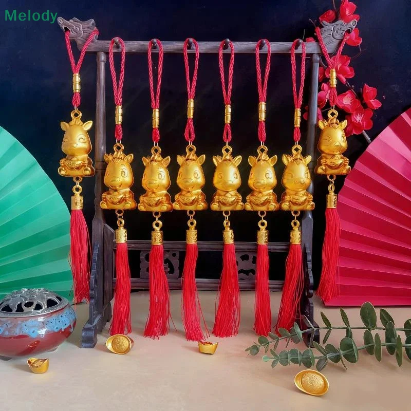 6 قطعة السنة الصينية الجديدة فانوس قلادة محظوظ الديكور 2026 سنة الحصان الجدار الشنق سيارة زخرفة هووسورمينغ الهدايا