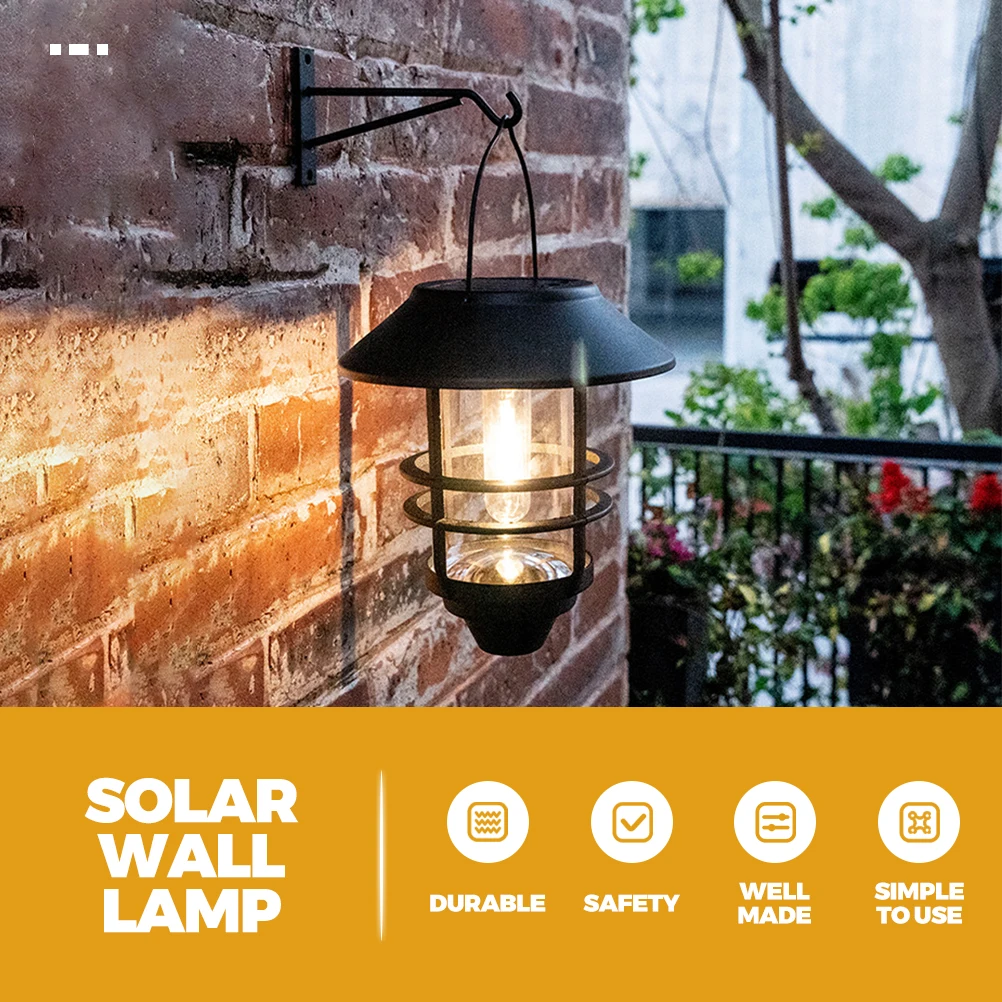 

Wall Light Outdoor Hanging LED Lantern Small Solar Porch Light Waterproof Garden Yard Decor Retro Style Energy Saving Durable
