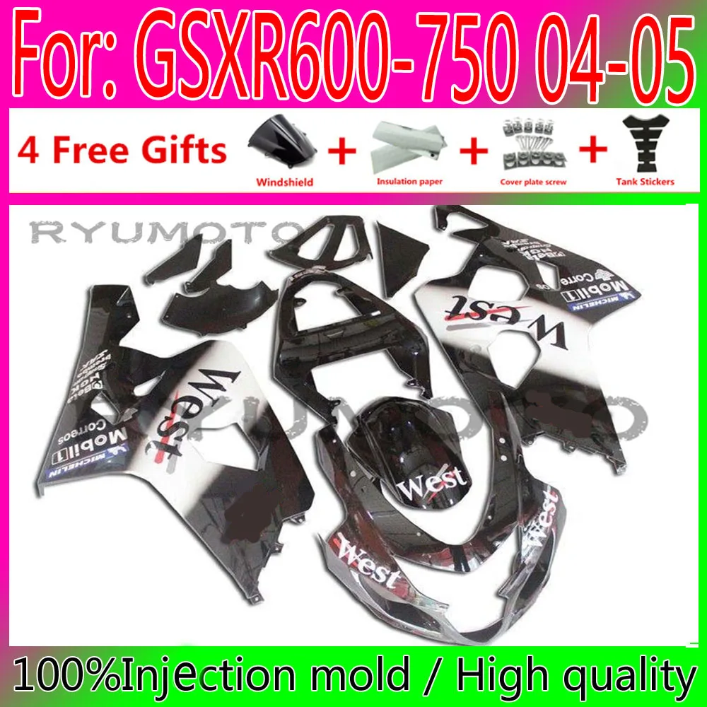 

New ABS Motorcycle Injection Mold Fairing For Suzuki GSXR600 GSXR750 GSXR 600 750 K4 2004 2005 04 05 Fairings