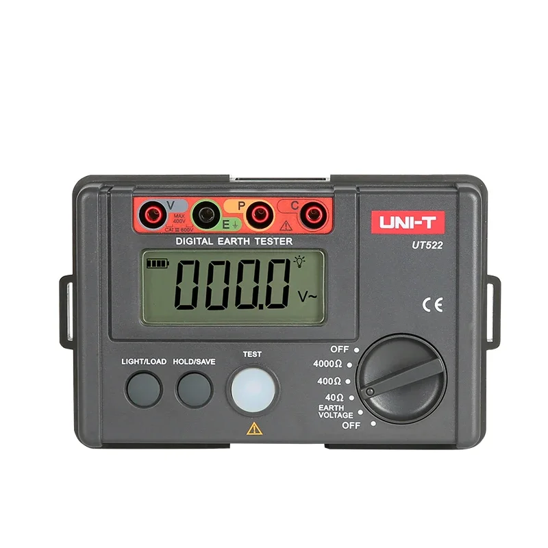 UT522 Ground Resistance Tester LCD Backlight Data Hold and Store Low Voltage Display