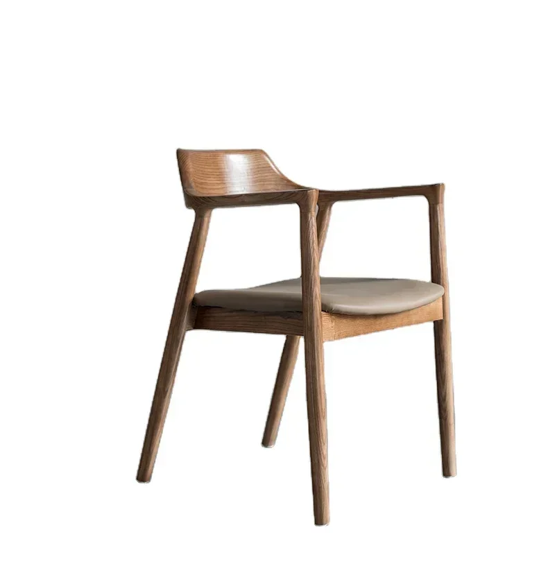 Modern design wooden dining upholstered chair luxury leather wood furniture restaurant bentwood chair