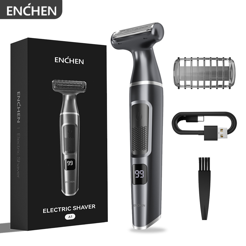 ENCHEN A1 Hair Trimmer Wet&Dry Suitable For The Whole Body Type-C Fast Charge 3-IN-1 Smooth Painless Detachable Blade