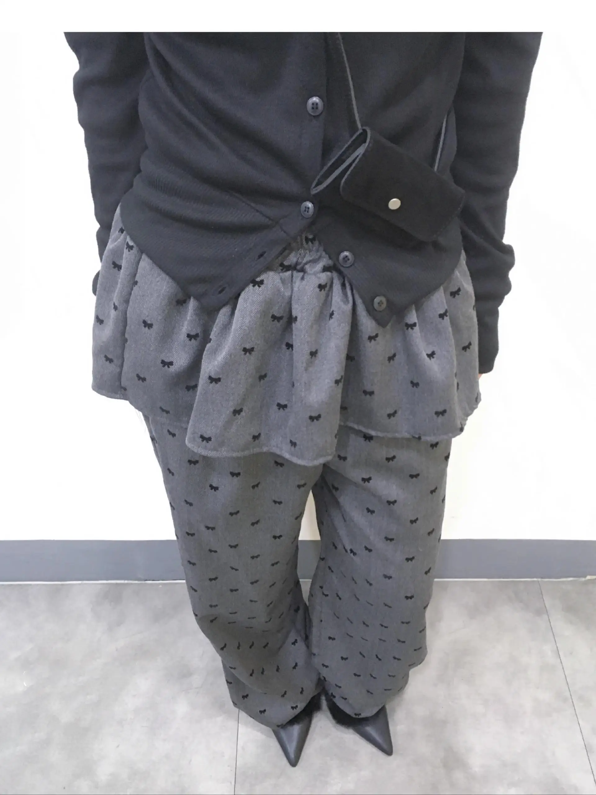 

Очаровательные зимние винтажные брюки-юбка с галстуком-бабочкой, многослойные ложные двухсекционные повседневные брюки с высокой талией и широкими штанинами для поездок на работу