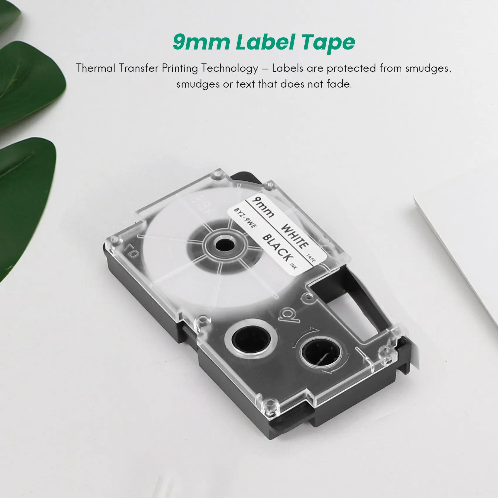 Paquete de 3 etiquetas de cinta de etiquetas blancas y negras de 9 mm compatibles con fabricantes de etiquetas KL-120, KL-60, KL-100, KL750B, KL750, KL7200