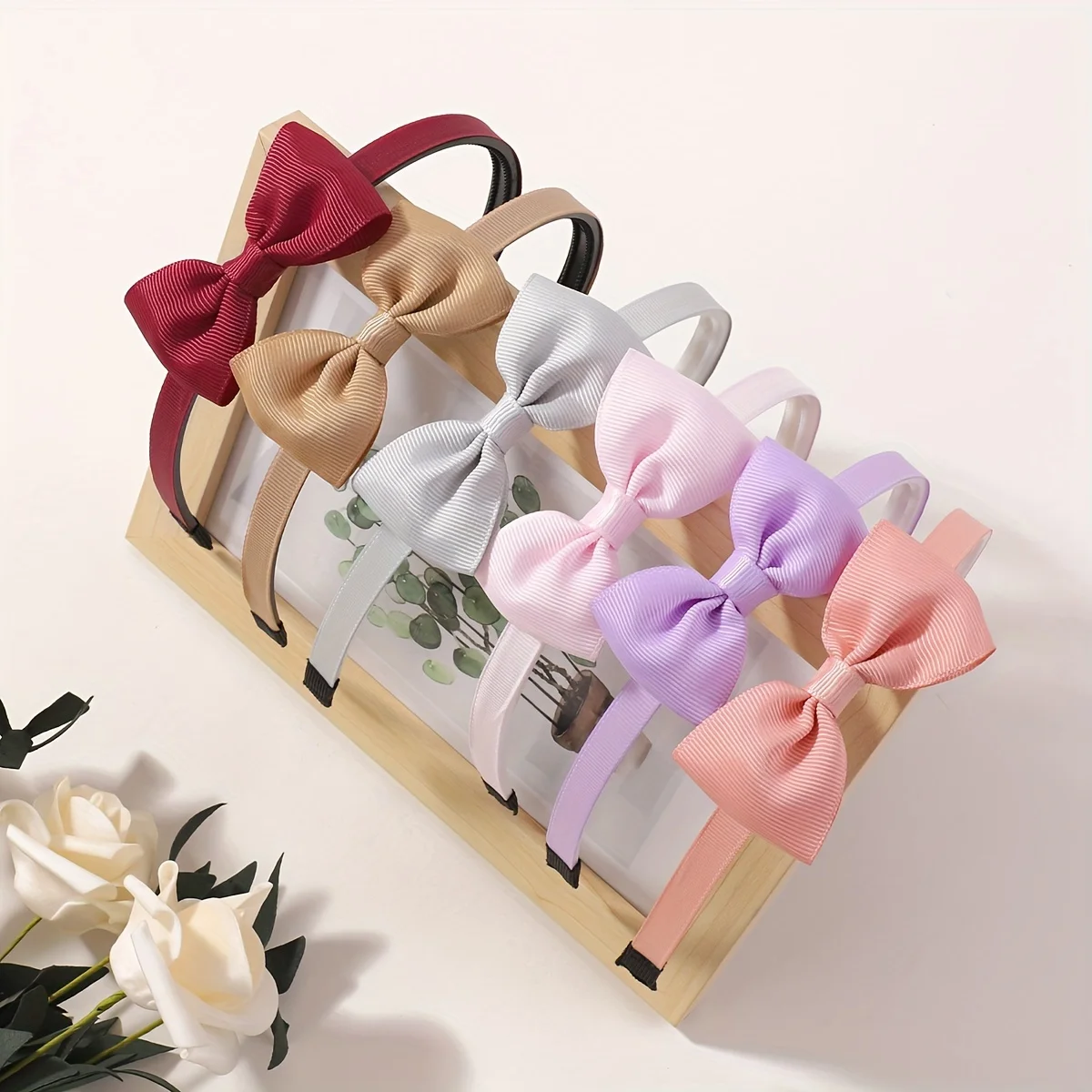 

6pcs Cute Solid Color Headband Ribbon Handmade Hair Bows Hair Bands for Girls Cute Children Kids Baby Hair Accessories Gifts