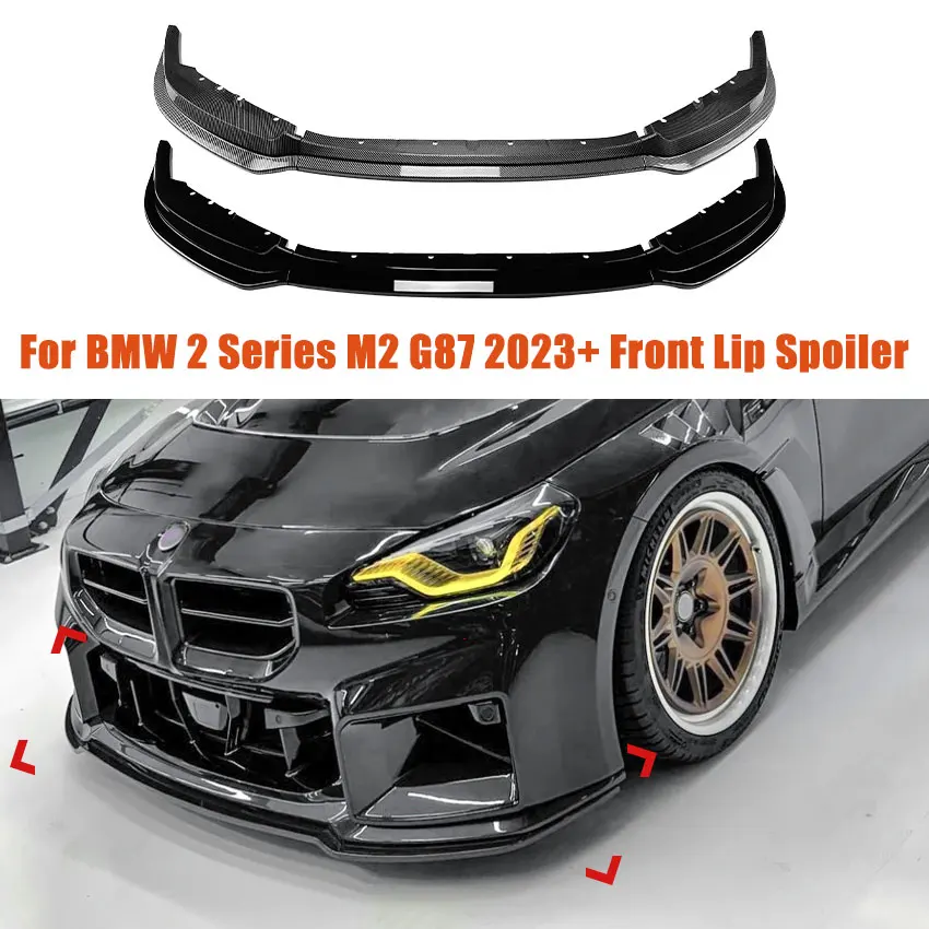 For BMW 2 Series M2 G87 2023+ Car Front Bumper Spoiler Front Shovel Splitter Guard Accessories Body Kit Exterior Modification