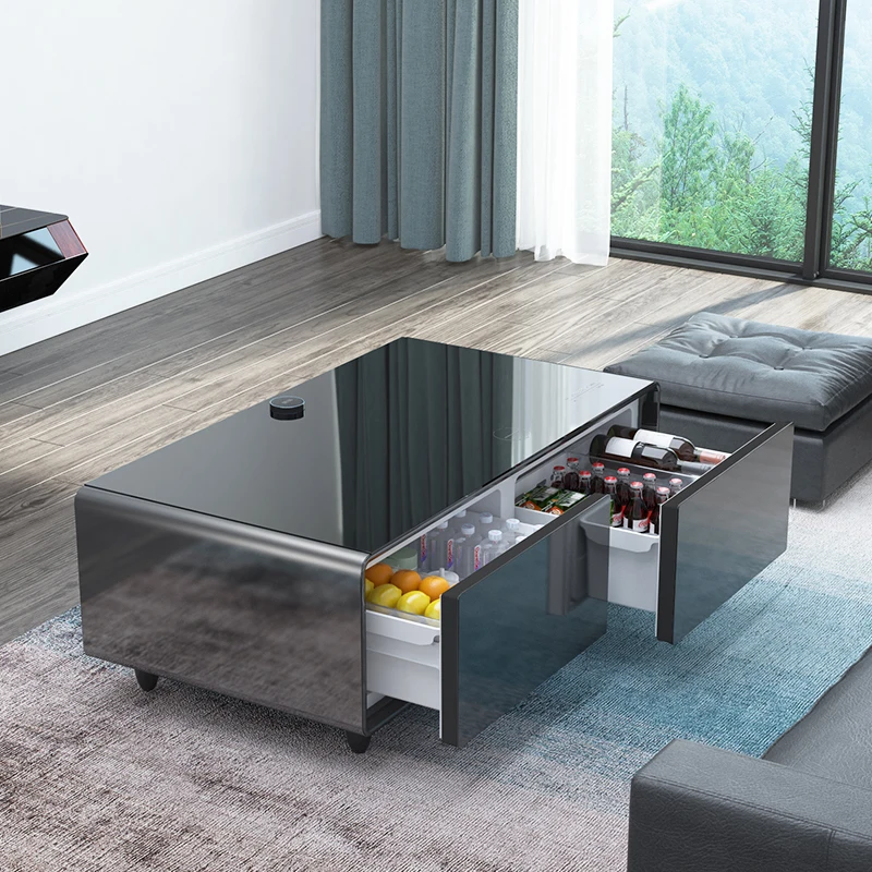 Livingroom furniture smart coffee table with 2 refrigerated cabinets modern luxury high-quality Bluetooth speaker