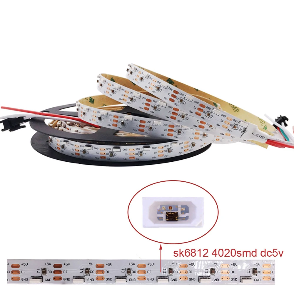 Side View LED Strip Light 1m/5m SK6812 4020 Side Emitting WS2812B IC Individually Addressable Thin Tape string lamp Dimmable