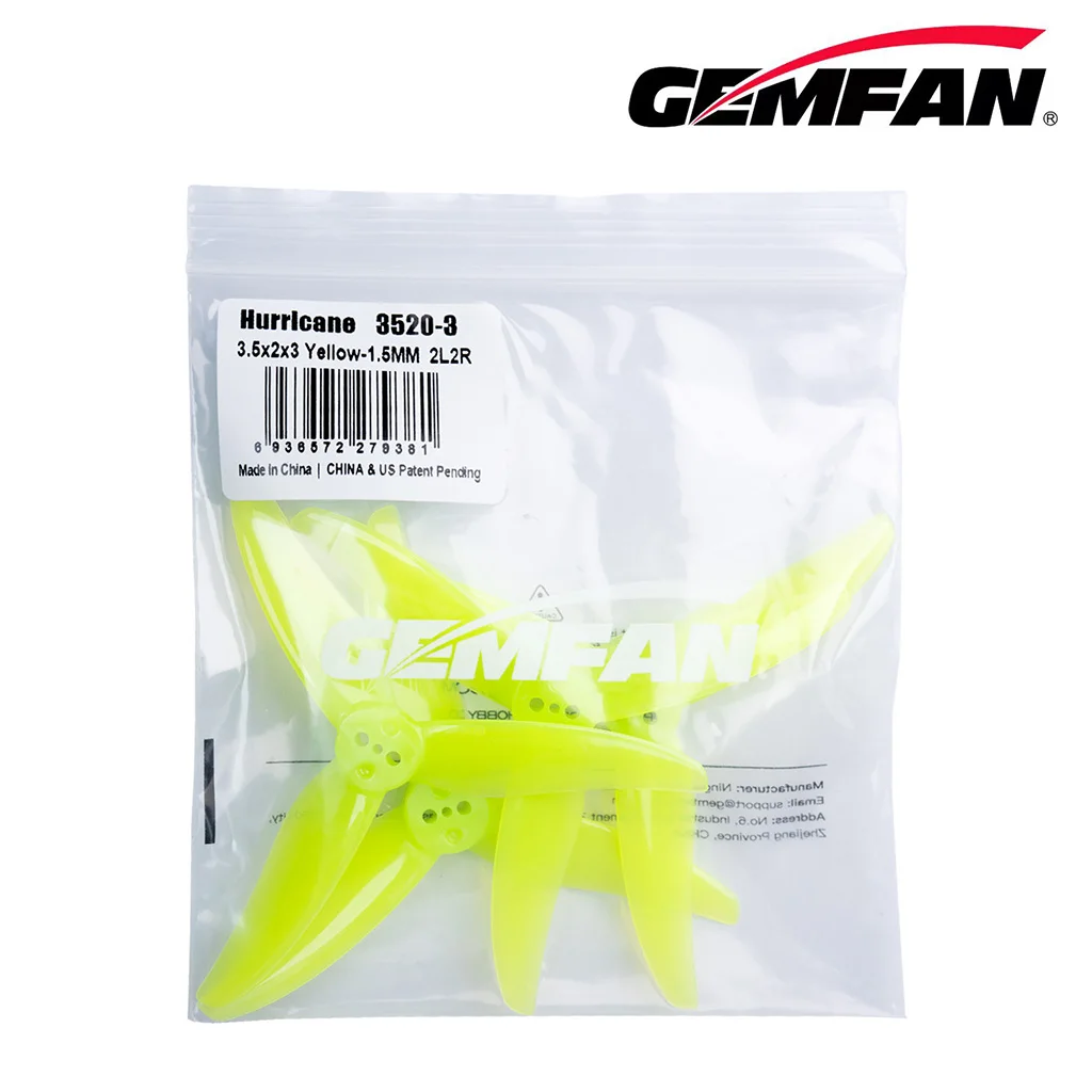 Gemfan 3520 3-Blatt 3,5 Zoll PC Propeller 1,5 mm Loch CW CCW für FPV 1806 2004 Bürstenlosen Motor Freestyle 3 Zoll Cinewhoop Drone – Detail 6