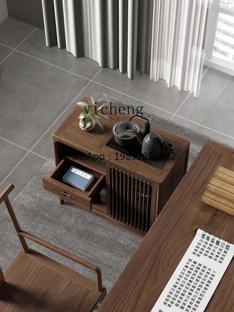 

ZZ tea cabinet, solid wood, North American black walnut wood storage cabinet, integrated sofa, tea sideboard
