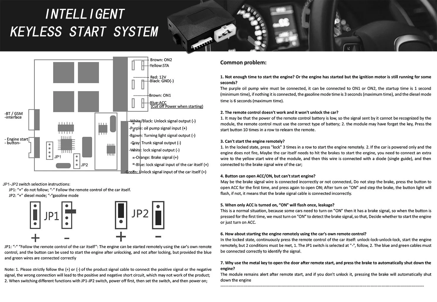 Avviamento motore intelligente con telecomando per telefono avvio automatico arresto avviamento auto pulsante sistema di accensione App Kit di