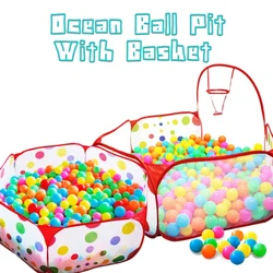 Ball Pool With Basket Children Toy Ocean Ball Pit Baby Playpen Tent Outdoor Indoor Kids Toys Ballenbak Bobo Pool Birthday Gifts
