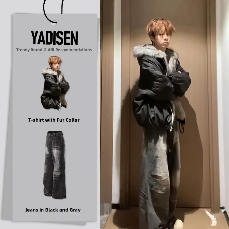 

Cleanfit Men's Cotton Jaet Thi Winter Coat Couple Matching Set Mountain Eagle Design Casual Loose Fit Waterproof Polyeste...