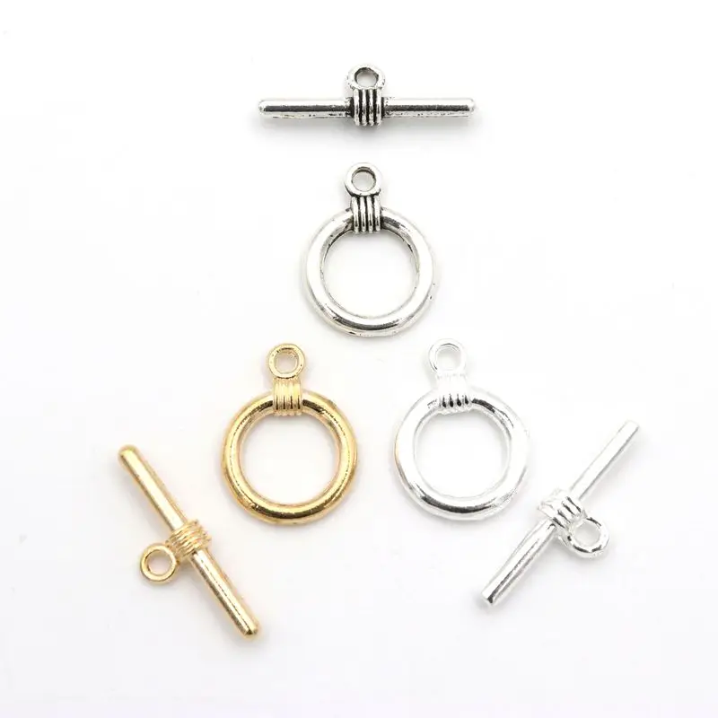 쥬얼리 제작용 티베트 실버 부드러운 원형 OT 걸쇠, 팔찌 목걸이 DIY 액세서리, 바느질, 도매, 혼합 10 세트