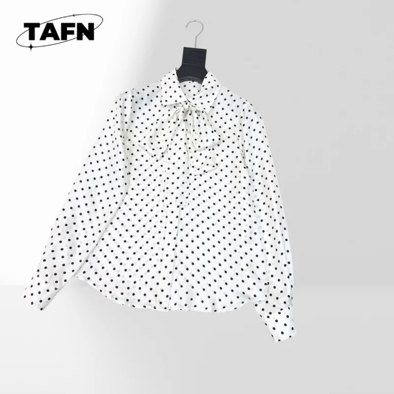 

Ladies Tie Neck Shirt Office Elegant Long Sleeve Blouse Women's Loose Long Shirt Dress Oversized Casual BlouseAH01149