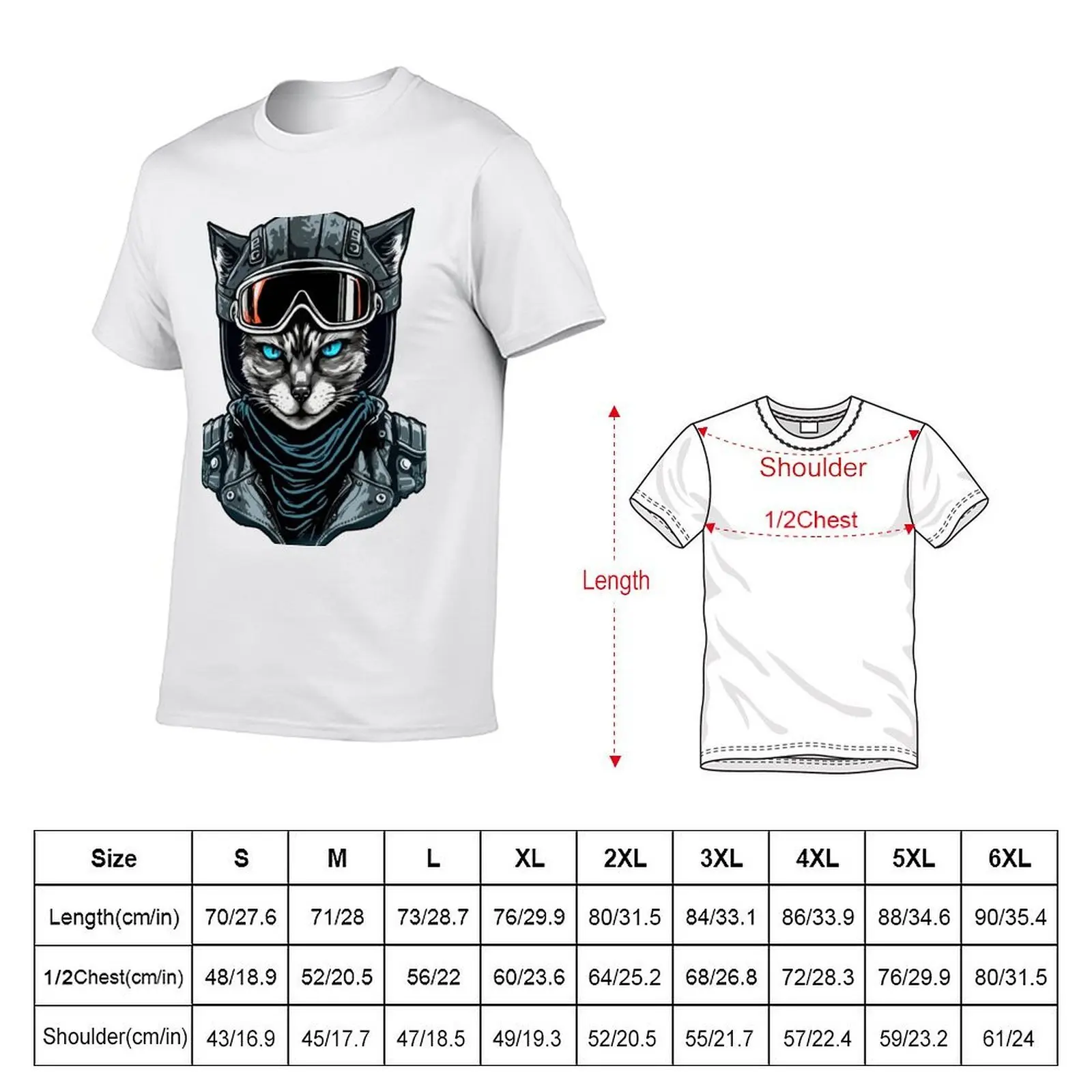 Biker Beast Cat T-Shirt man t shirt luxury man graphic t shirt t shirt man cotton T-Shirt