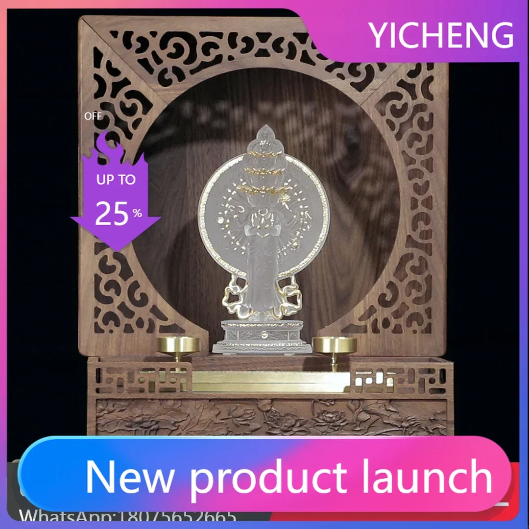 

LYY log folding portable casket with door wall hanging hidden table