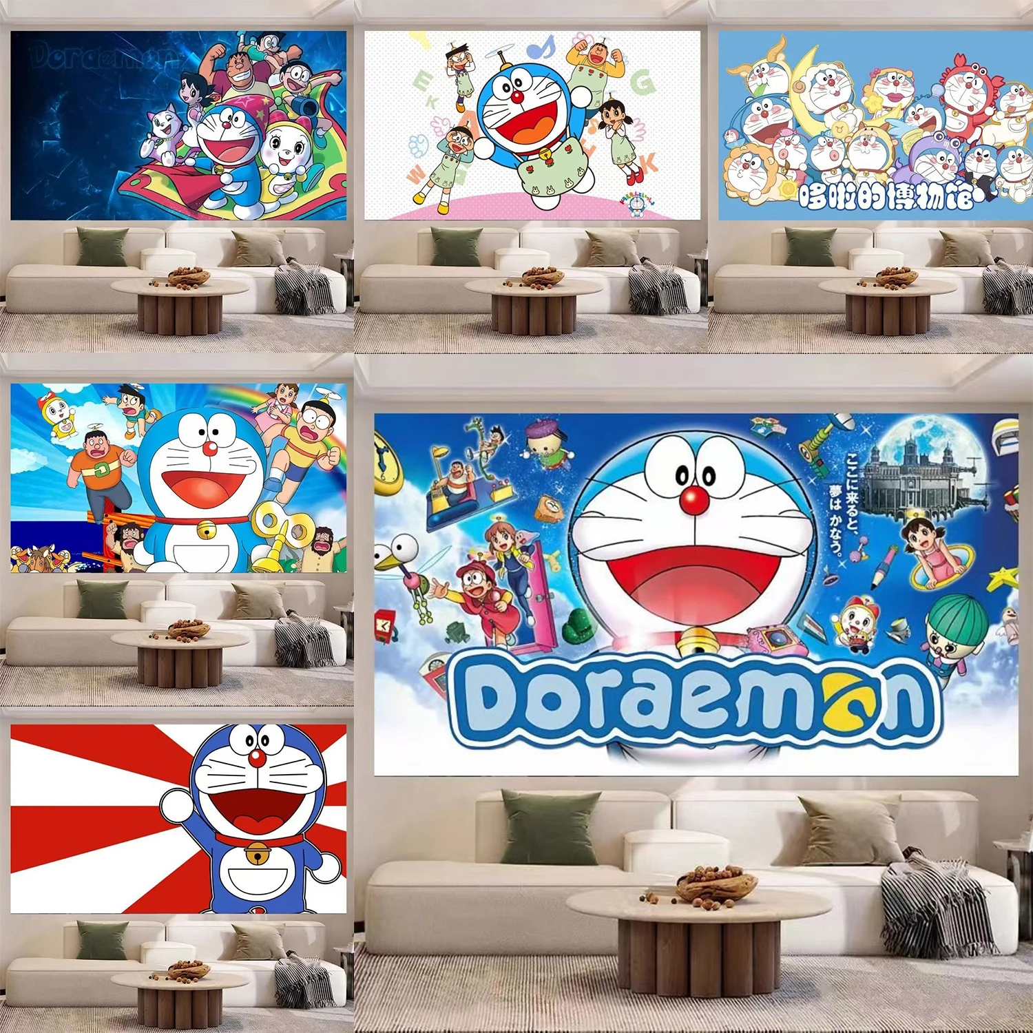

Anime Doraemon Theme Birthday Party Supplies Background Decoration Baby Shower Backdrop Banner Photography Props Studio
