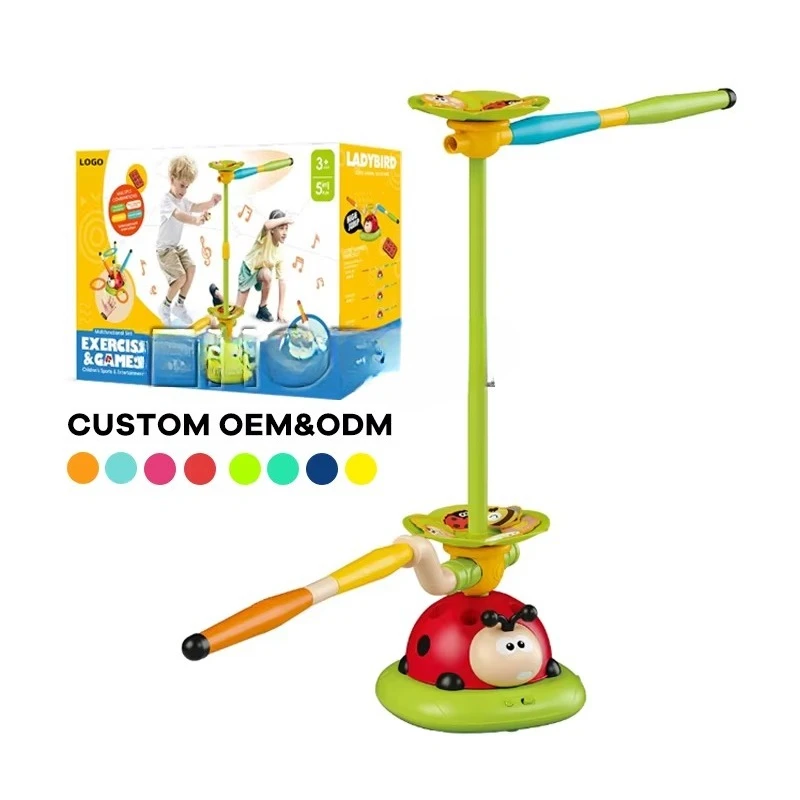 

5 in 1 Rc Ladybug Fitness Machine Children's Sports Toy Set Jumping Game Ring Throwing Game Stampede Launch Rocket Launcher Toy