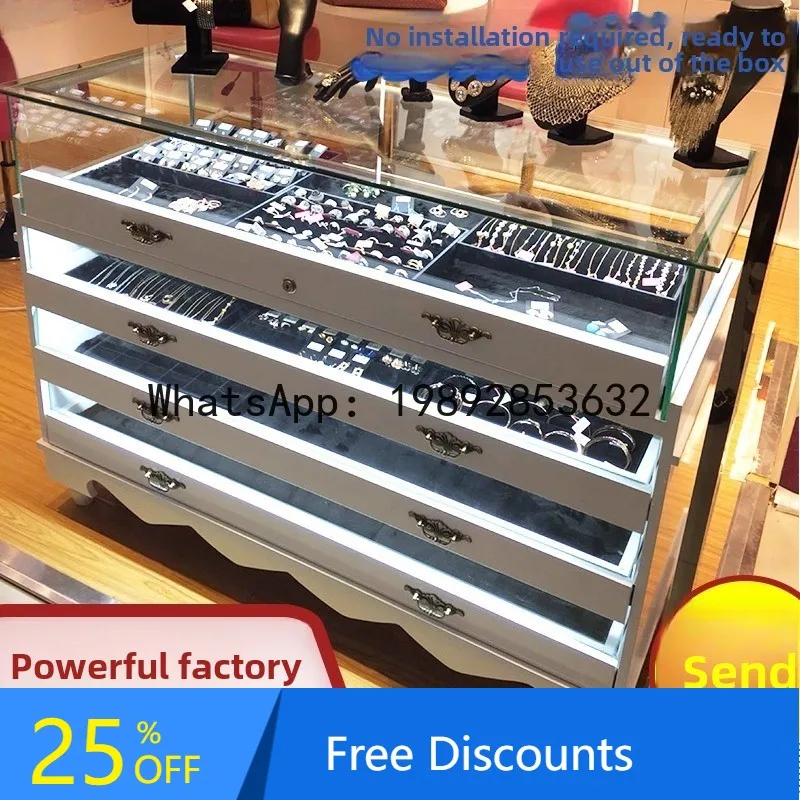 CZ Jewelry Display Cabinet Jade Glass Cabinet Luxury Lacquer Bracelet Display Cabinet