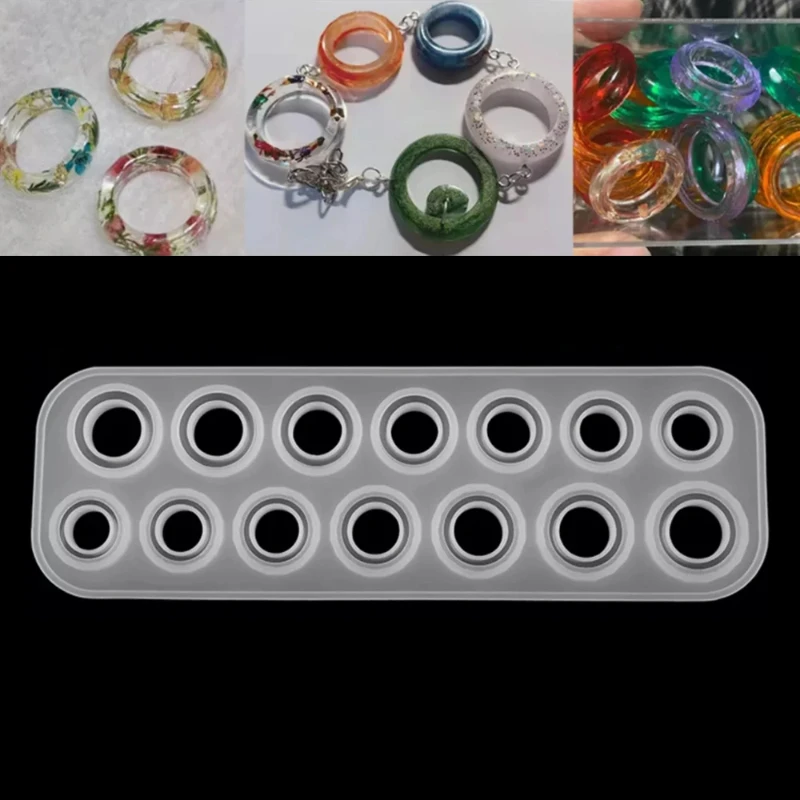 

1pc Rings Resin Epoxy Molds Jewelry Silicone Mold Collection Handmade For DIY Crystal Silicone Jewelry Ring Mold Accessories