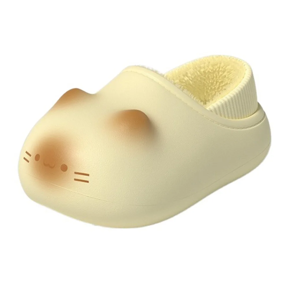 

New Waterproof Cat Slippers Bottom Cat Paw Closed Toe Kitty Mules Closed Back Warm Slipper Outdoor Indoor
