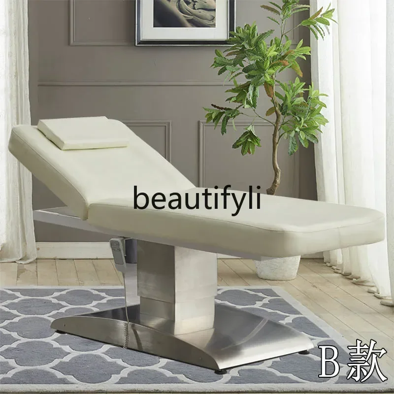 Y Электрическая косметическая кровать из нержавеющей стали, косметическая кровать с микроузором и вышивкой, многофункциональный массаж тела