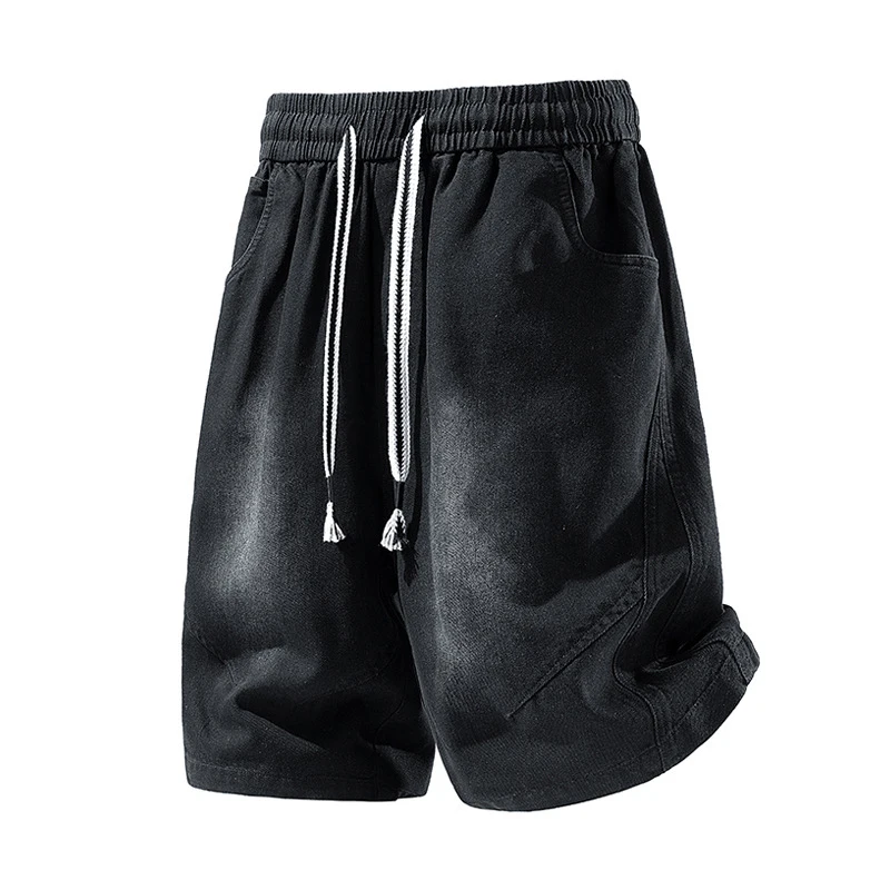 Plus Szie 8XL Denim Shorts Men Summer Elastic Waist Jeans Shorts Baggy Cargo Shorts Fashion Streetwear Short Pants Male Big Size view 2