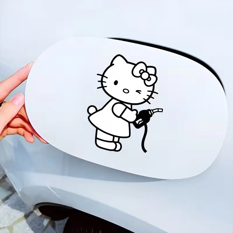 Kawaii HelloKitty Cartoon Stickers, Car Fuel Cap Stickers, DIY Decorative Stickers view 4