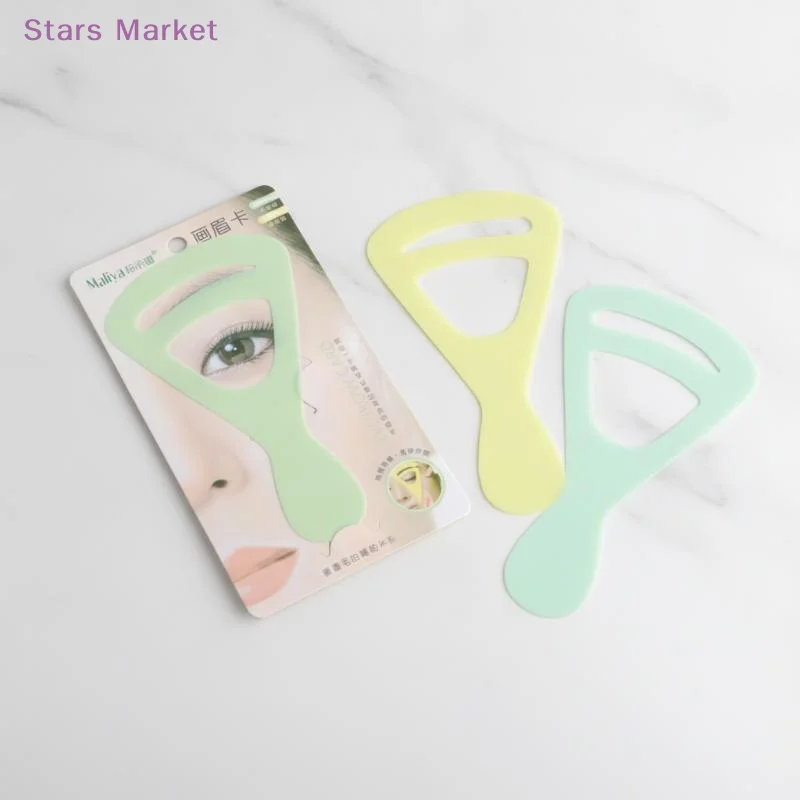 New2/6/10Pcs Eyebrow Drawing Assistant Natural Arc Eyebrow Shaping Card Reusable Plastic Template Convenient To Carry For Travel