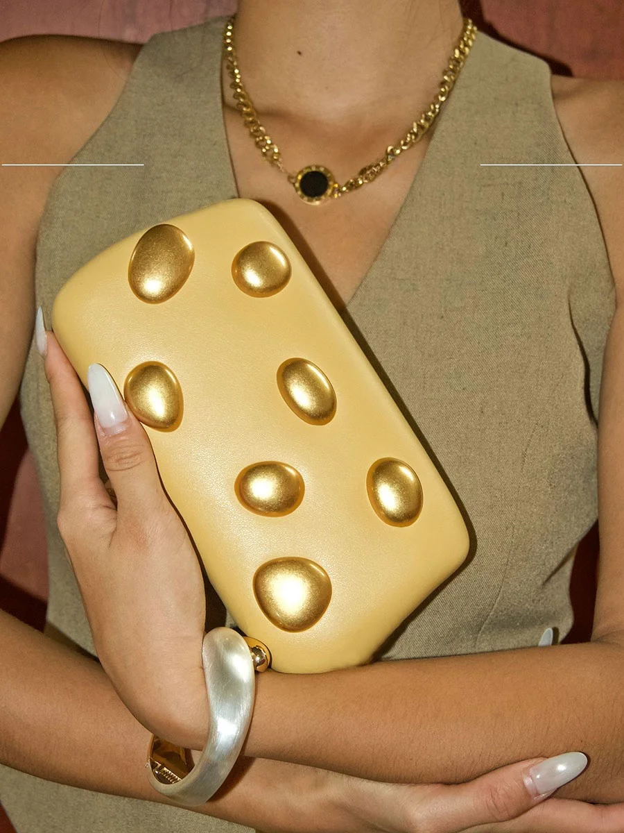 Ugals Retro Versatile Bean Box Party Fashionable Small Square Bag Handheld Crossbody Bag for Young Women Chain Handle Purse