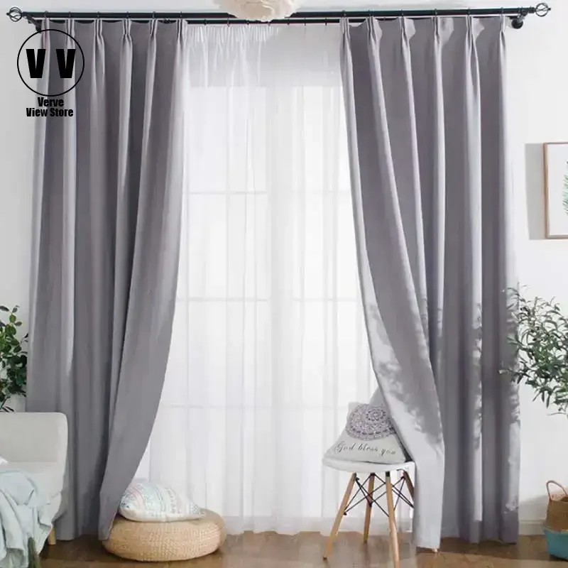 

Modern Linen Blackout Curtain for Living Room and Bedroom, Solid Thick Curtain, Window Treatment, Kitchen Drapes, Finished Cloth