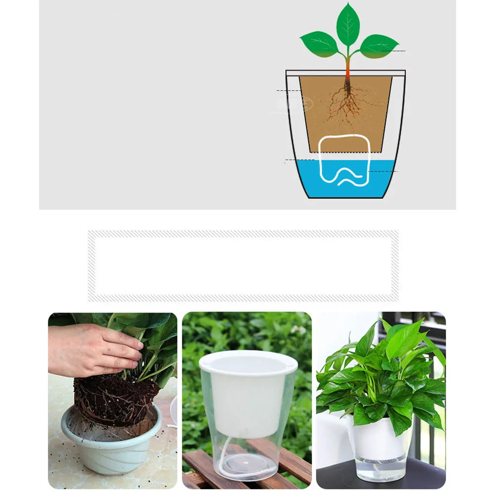 

Automatic Self Planter Resin Flower Pot Transparent System for Plants Unbreakable Materials Storage Pot Plant