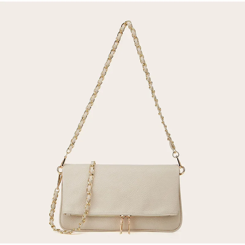 Bolso de hombro tipo bandolera con textura de lichi guijarros, bolso tipo bandolera con cadena compacto y elegante para mujer, bolso de mano cuadrado pequeño y moderno
