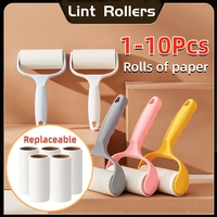 Tearable Lint Roller Sticky Roll Paper Dust Wiper Pet Hair Clothes Carpet Tousle Remover Replaceable Cleaning Brush Accessories