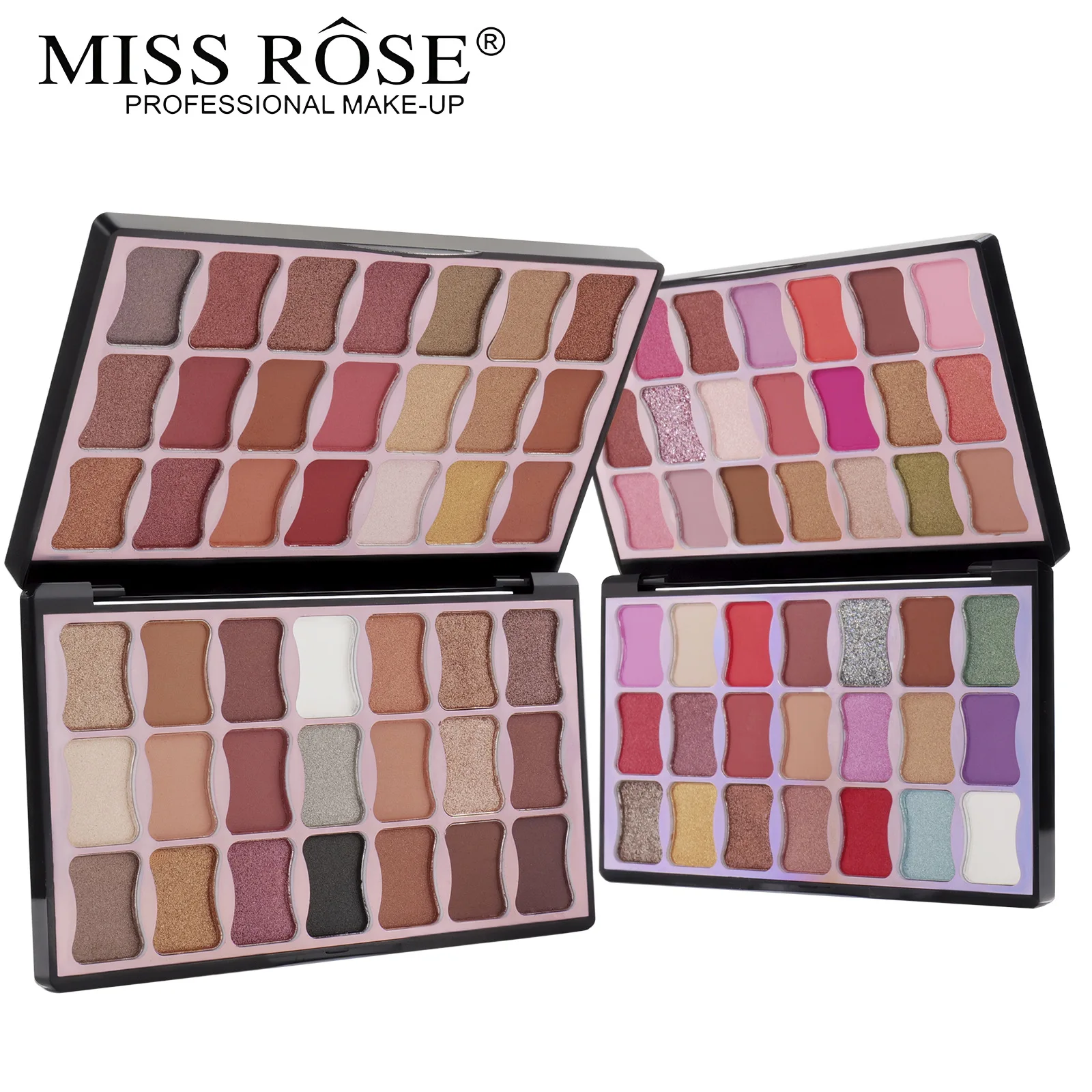 MISS ROSE 42 Colors Eyeshadow Palette Waterproof Shimmer Matte Multi Shades Fashion Daily Eye Makeup Beauty Cosmetic Tray