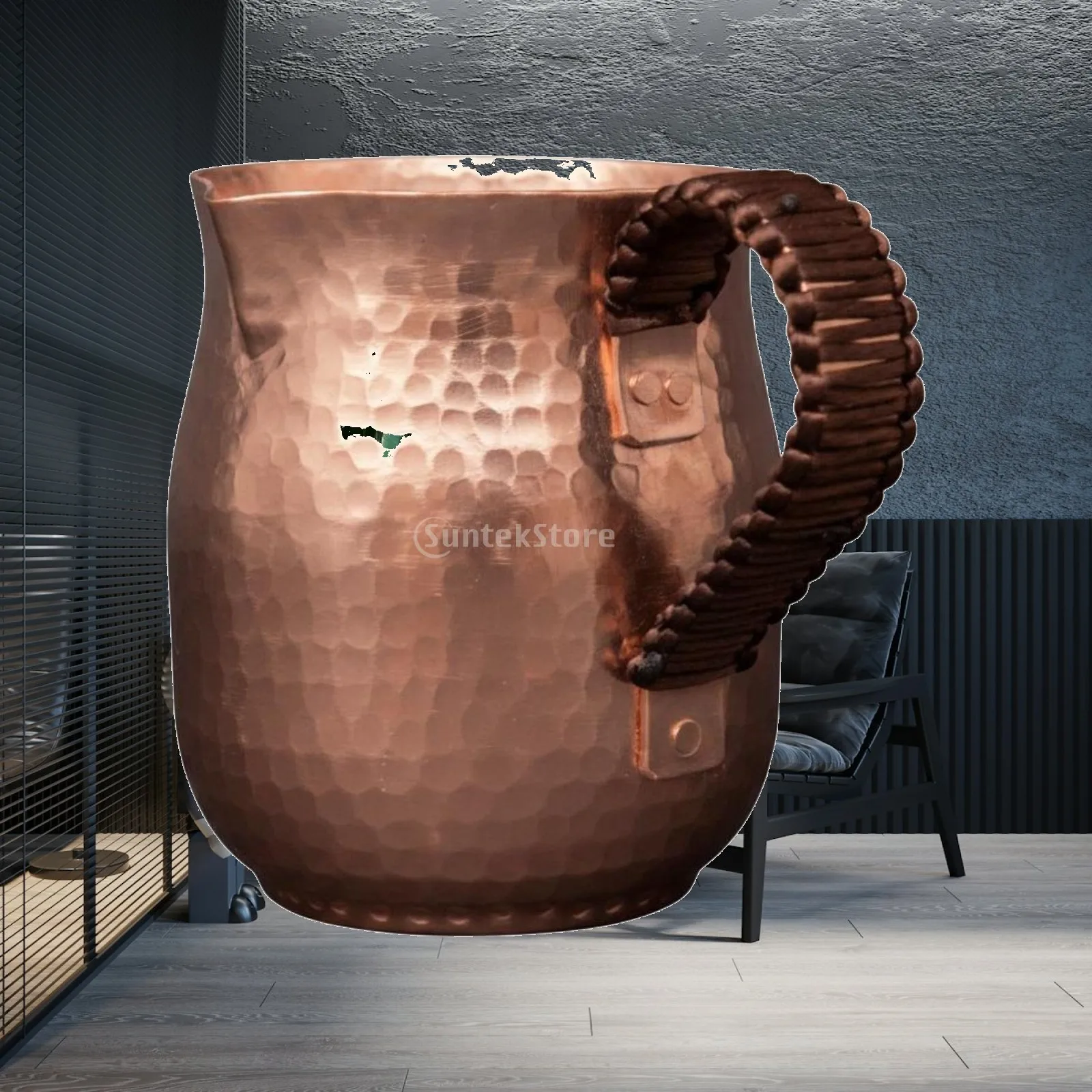 Copper Tea Pitcher Multi-Size Handmade Copper Cup Patina Finish for Milk Warming