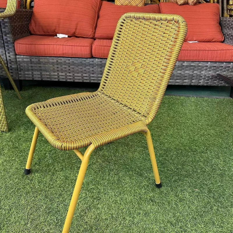 Outdoor Furniture Yellow - Cadeira de Jantar de Rattan para