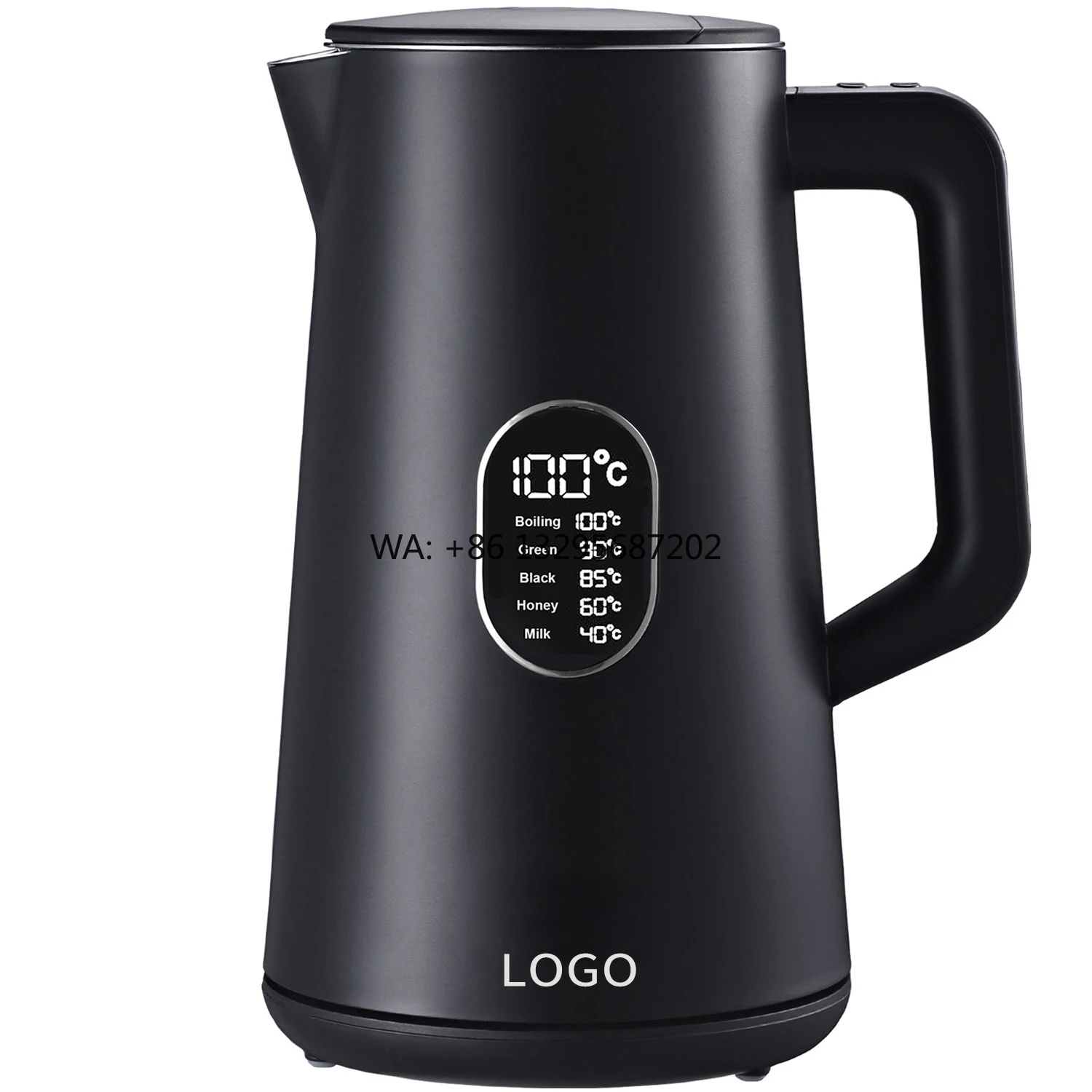 

5 шт., электрический чайник 1,5 л, черный умный чайник Tuya Wi-Fi, цифровой чайник из нержавеющей стали с контролем температуры