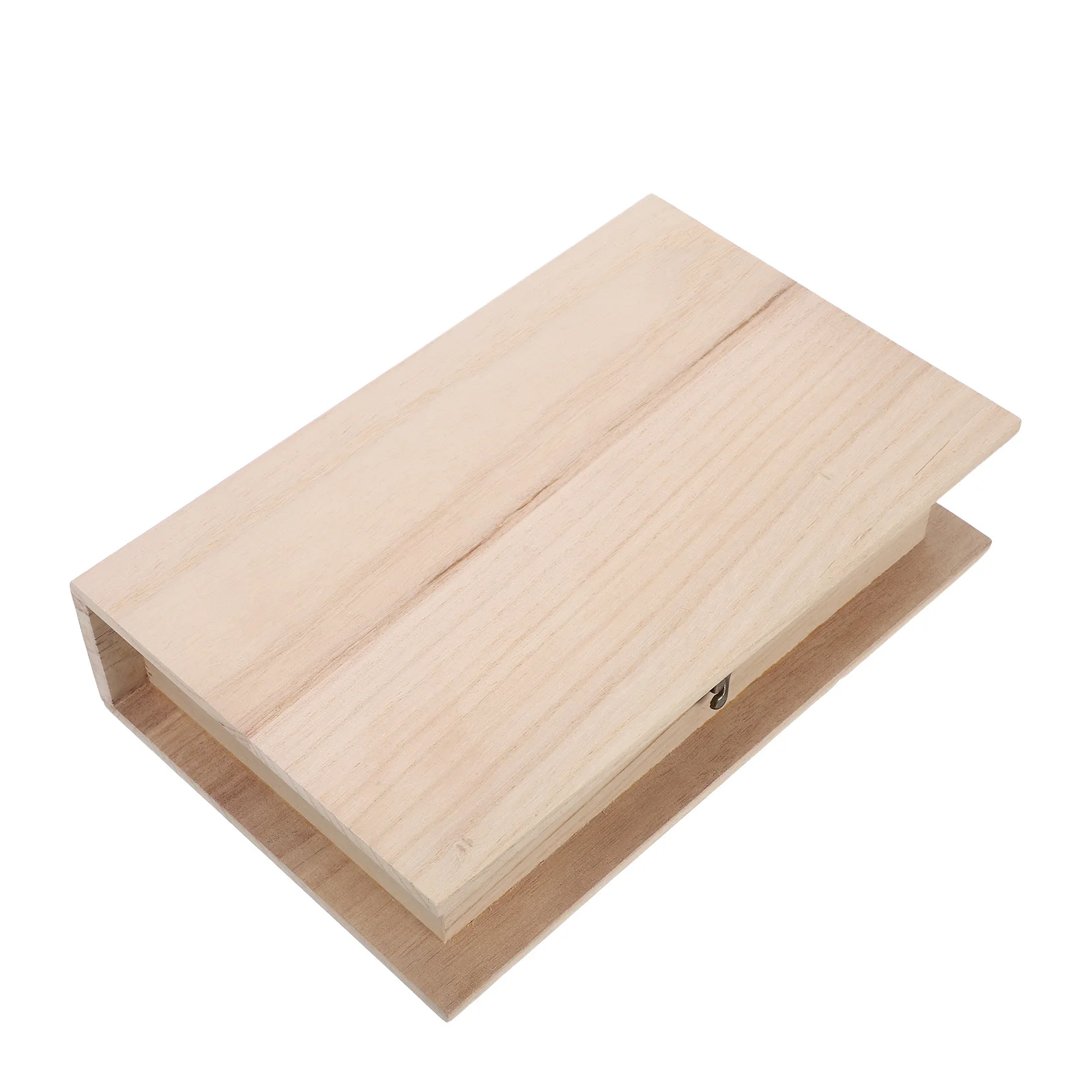 

Wooden Book Shaped Storage Box 28x17.8x7cm Hinged Lid Blank Keepsake Organizer Bible Storage Decorative Wood Chest