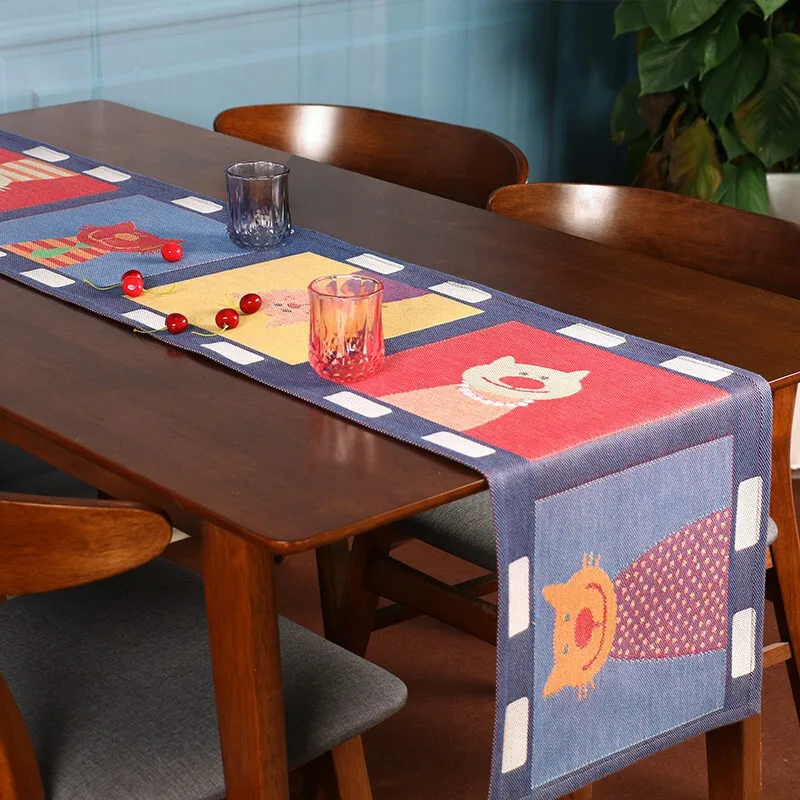 Table Flag Swedish cartoon cat coffee table dining table table flag European American long strip luxury TV cabinet imitation Mac