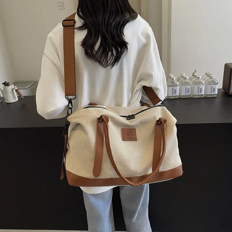 Women's Canvas Shoulder Bag Luxury Large Capacity Travel Bag All-match Casual Crossbody Bag Versatile Large Capacity Coach Bag