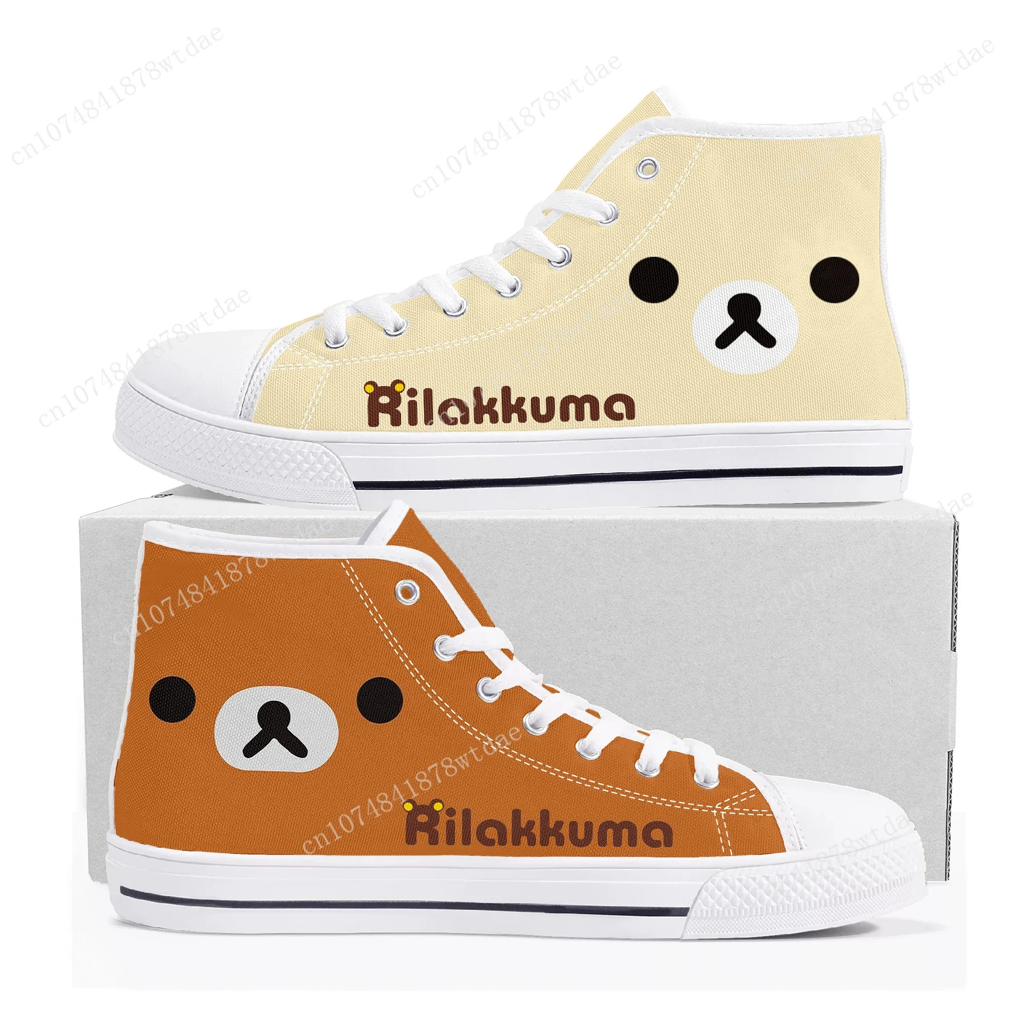 Rilakkuma-Zapatillas de lona de alta calidad para hombre y mujer, zapatos japoneses de Manga con dibujos animados, personalizados, para parejas