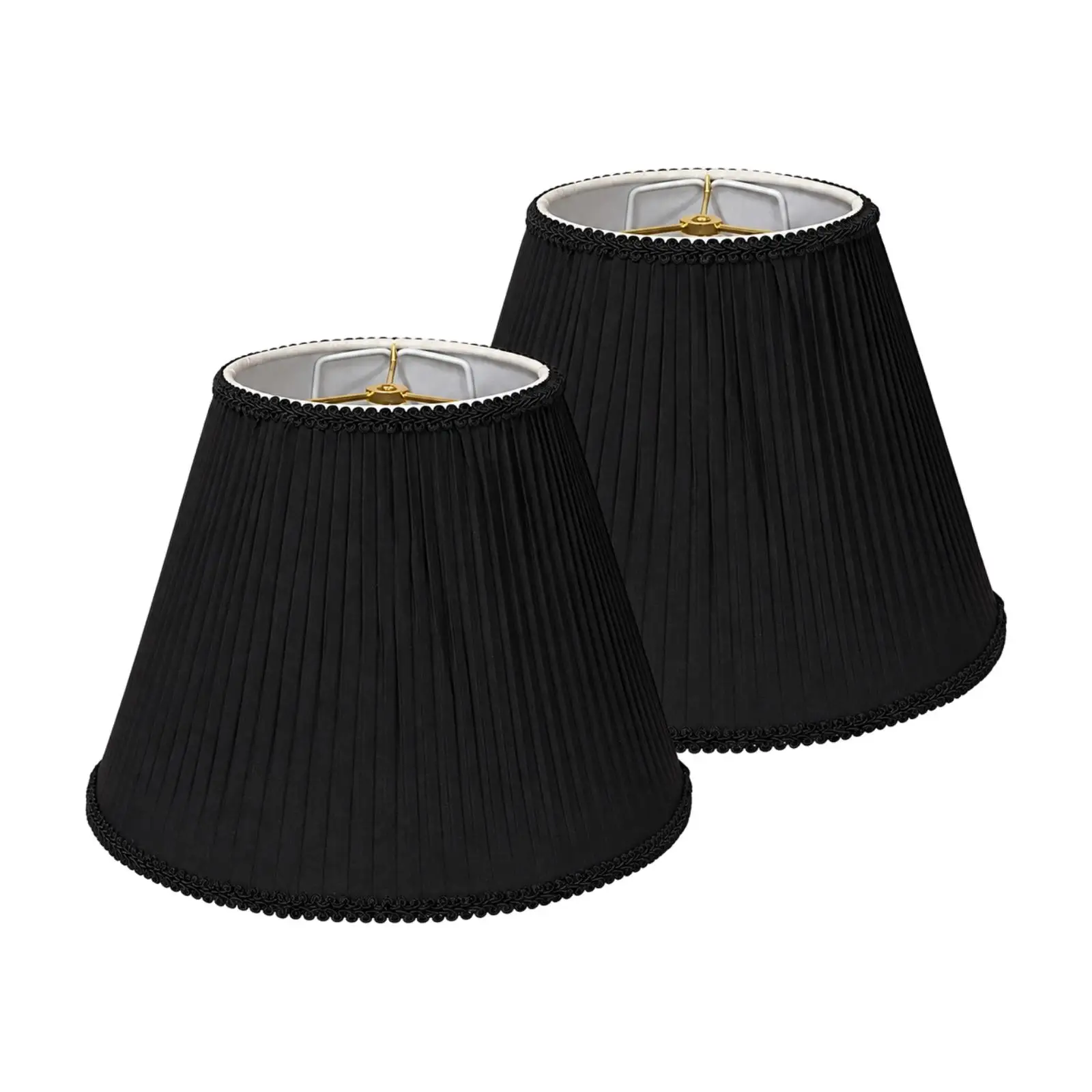 2 Pieces Tapered Cloth Lamp Shade Medium Vertically Pleated Lamp Shade Lampshade Light-Diffusing Easy to Install