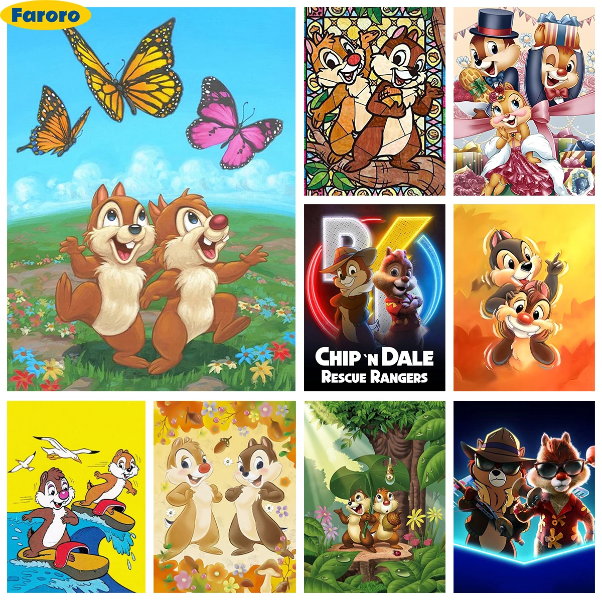 

Chip 'n' Dale 5D Diamond Painting Cartoon Poster Diy Diamond Embroidery Cross stitch Kid Handmade Cartoon Mosaic Home Wall Decor