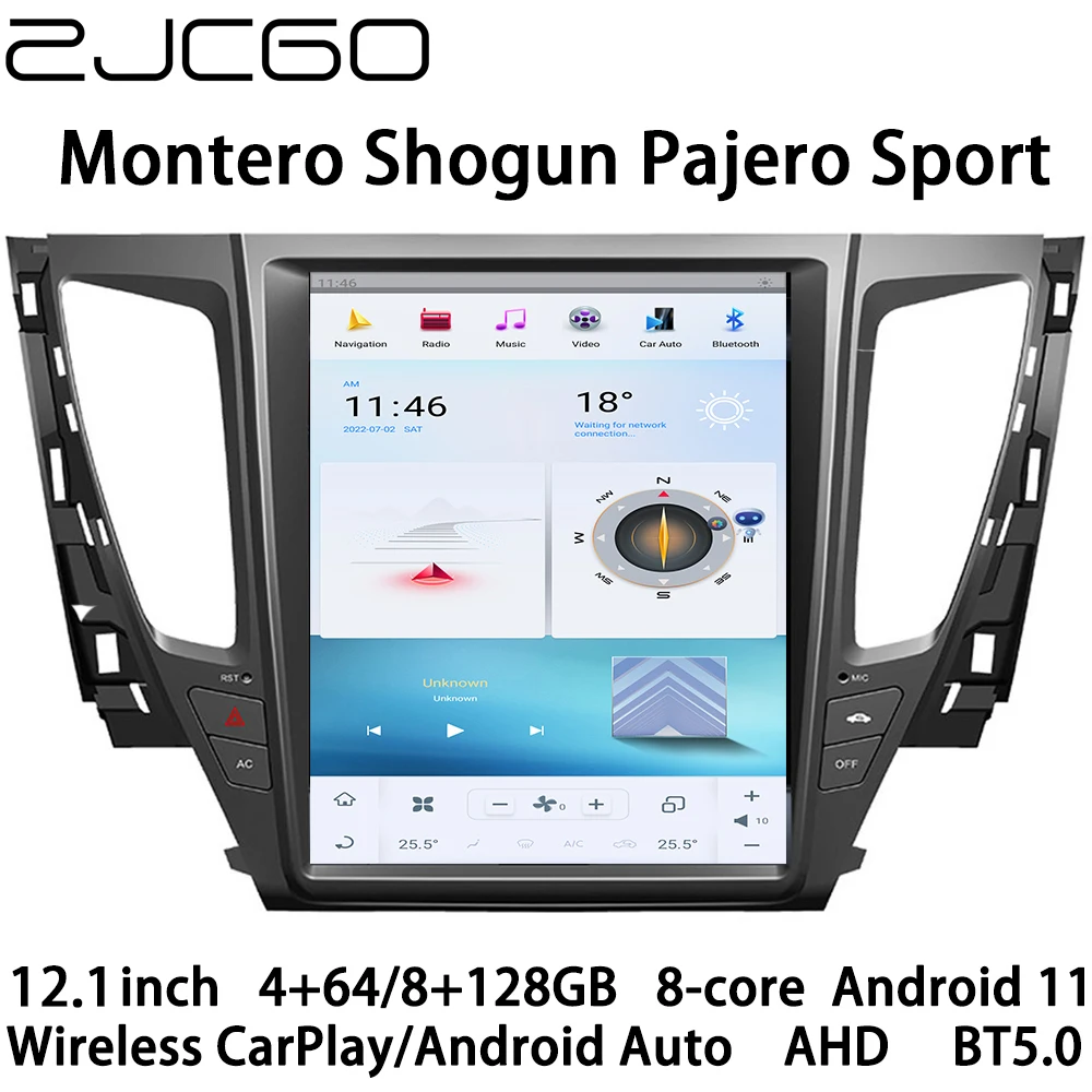 

ZJCGO Car Multimedia Player Stereo GPS Radio Navigation Android 11 Screen for Mitsubishi Montero Shogun Pajero Sport KR KS QE QF