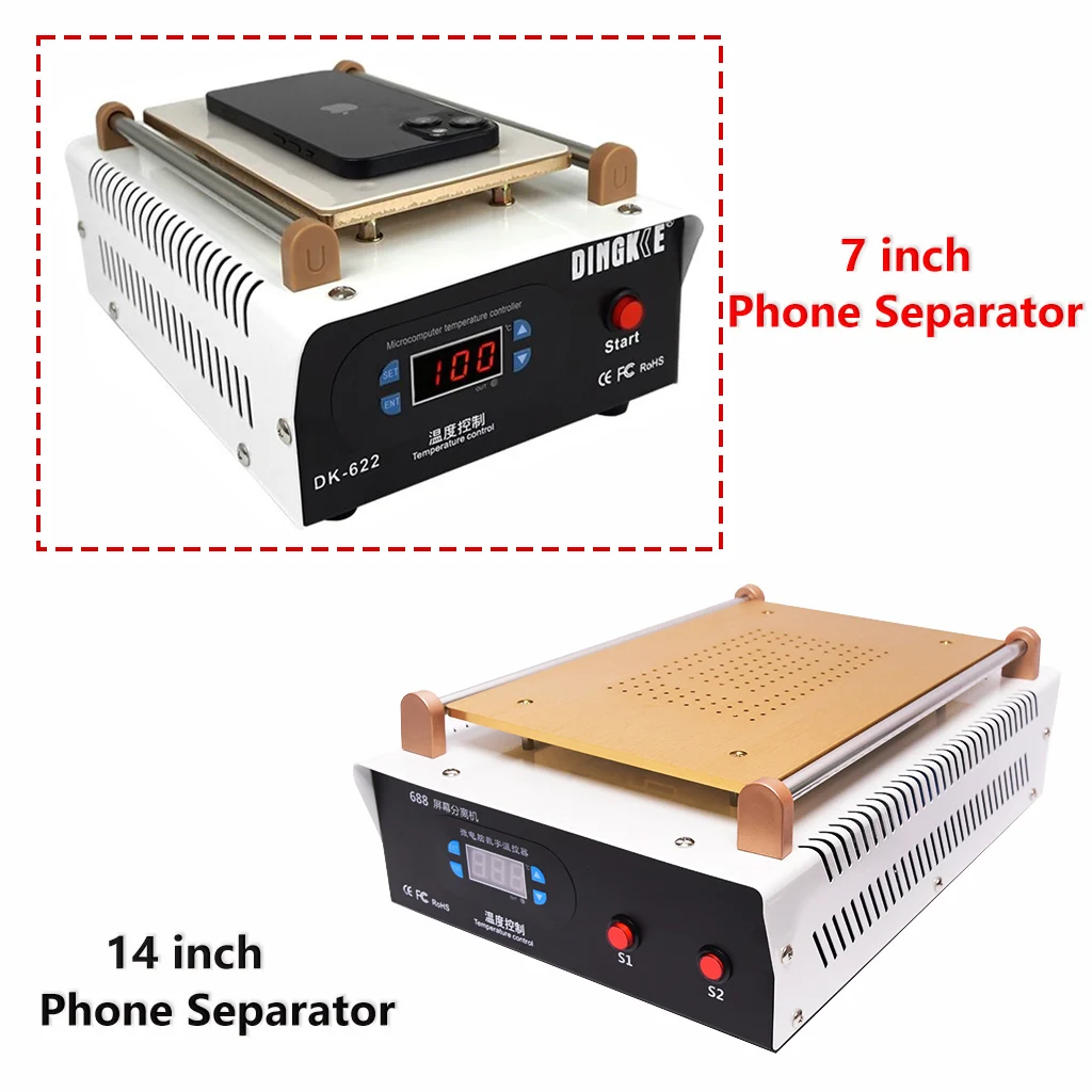 7/14 Inch LCD Screen Separator Machine Built in Vacuum Pump for Cell Phone Tablet LCD OLED Screen OCA Glue Removal Repair Tool